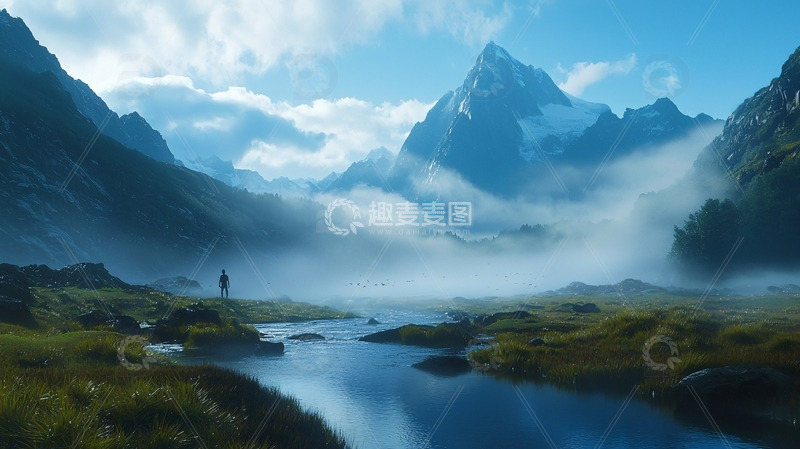 高清大图下载【趣麦麦图】极简意境山川风景图