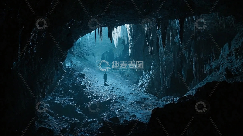 高清大图下载【趣麦麦图】冰洞探险者