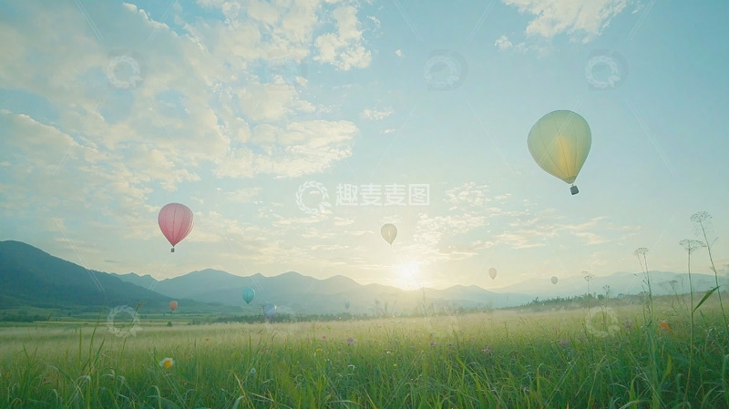 高清大图下载【趣麦麦图】热气球