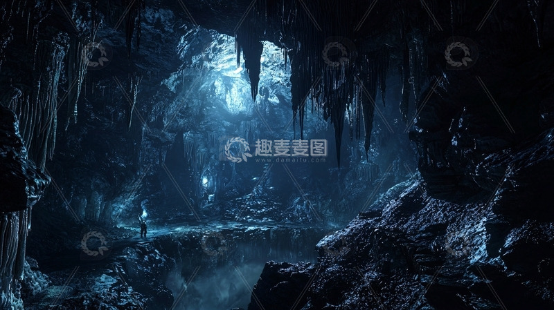 高清大图下载【趣麦麦图】黑暗洞穴深处
