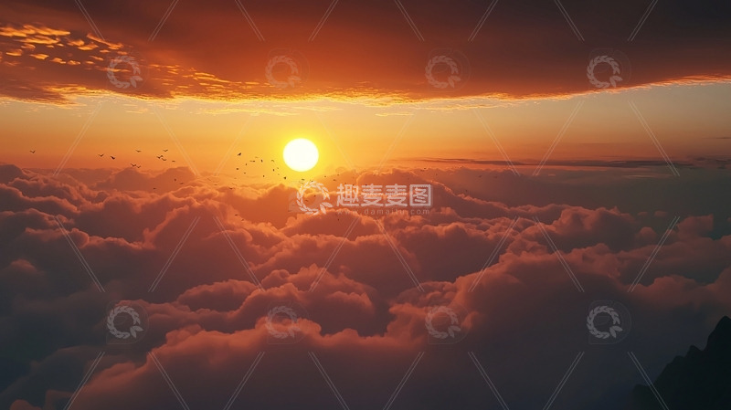 高清大图下载【趣麦麦图】云海日落