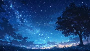 星空树影