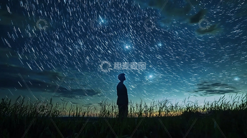 高清大图下载【趣麦麦图】星空下的剪影