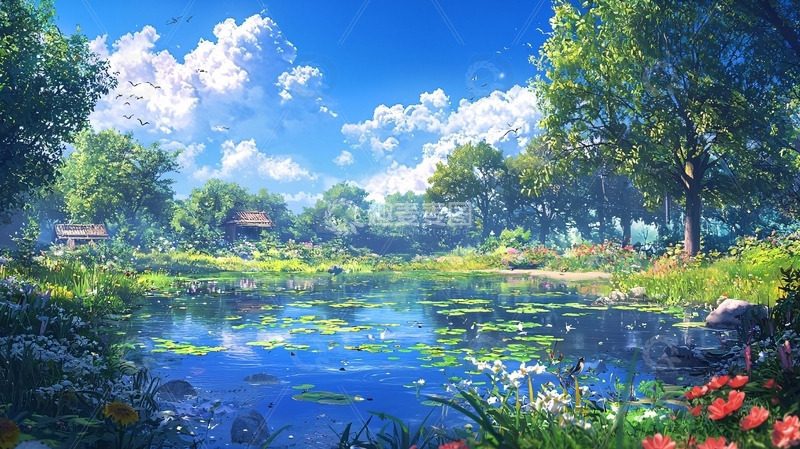 高清大图下载【趣麦麦图】阳光明媚的田园风光