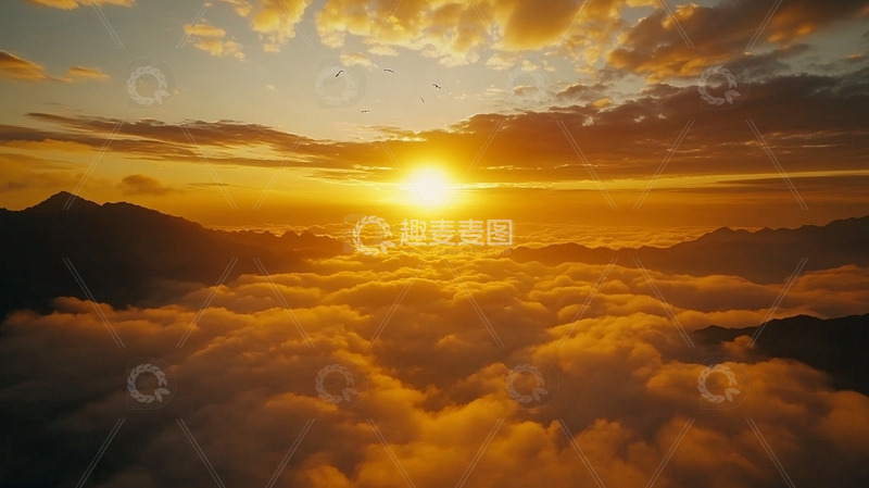 高清大图下载【趣麦麦图】云海日落