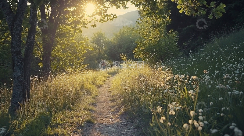 高清大图下载【趣麦麦图】阳光森林小路