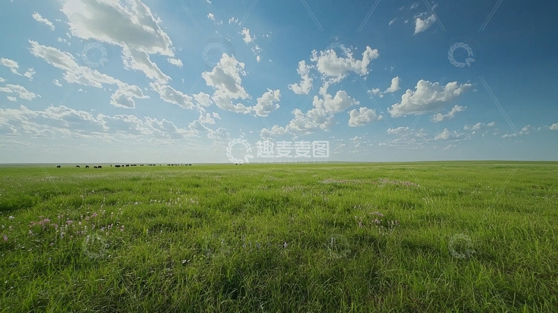 高清大图下载【趣麦麦图】广阔无垠的绿色草原
