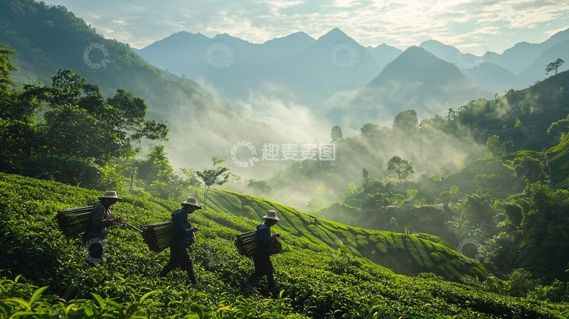 高清大图下载【趣麦麦图】采茶人