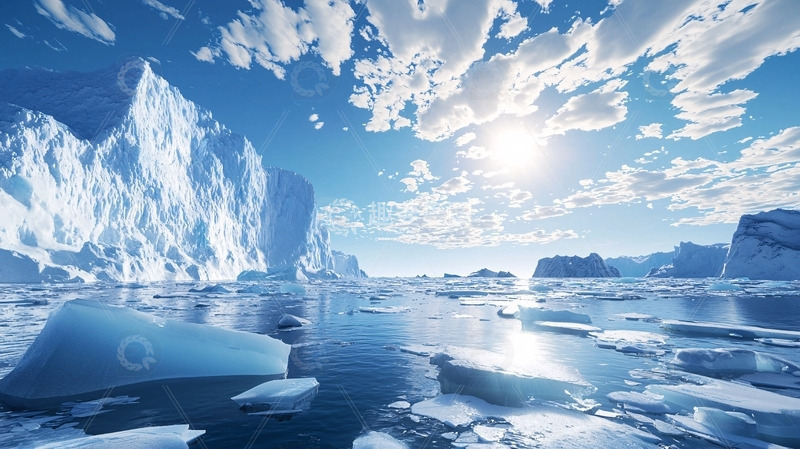 高清大图下载【趣麦麦图】冰山下的蓝色海洋