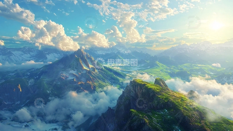 高清大图下载【趣麦麦图】云海山峰