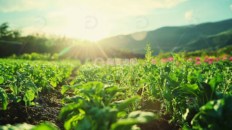 高清大图下载【趣麦麦图】阳光下的绿色田野