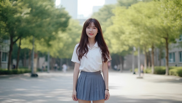 大学生女生校园人像摄影图1