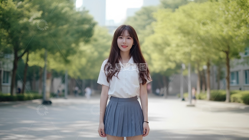 高清大图下载【趣麦麦图】大学生女生校园人像摄影图1