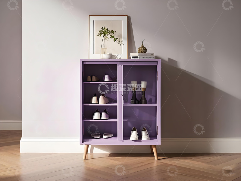 高清大图下载【趣麦麦图】紫色鞋柜