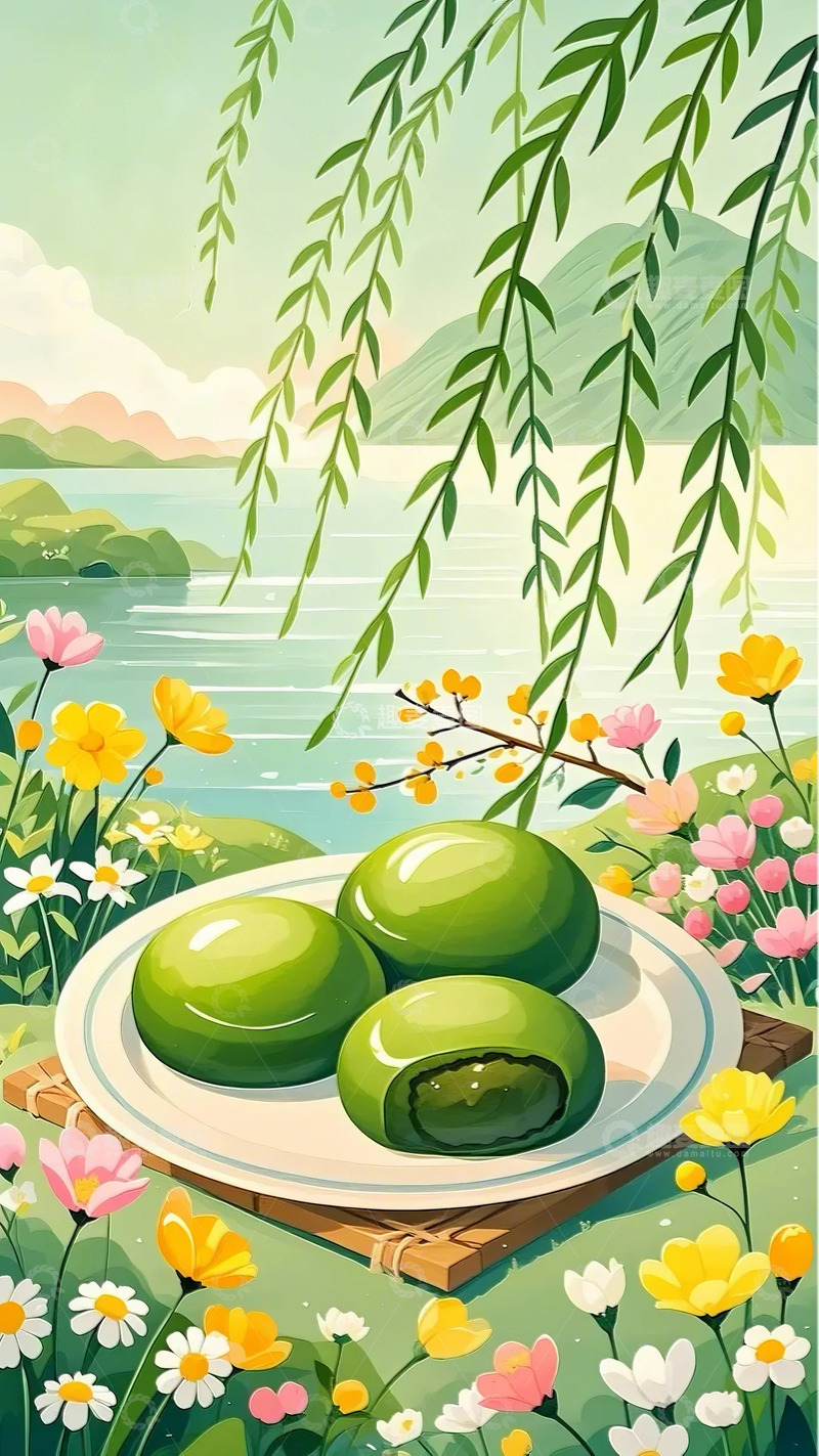 高清大图下载【趣麦麦图】清明 青团  节气 12