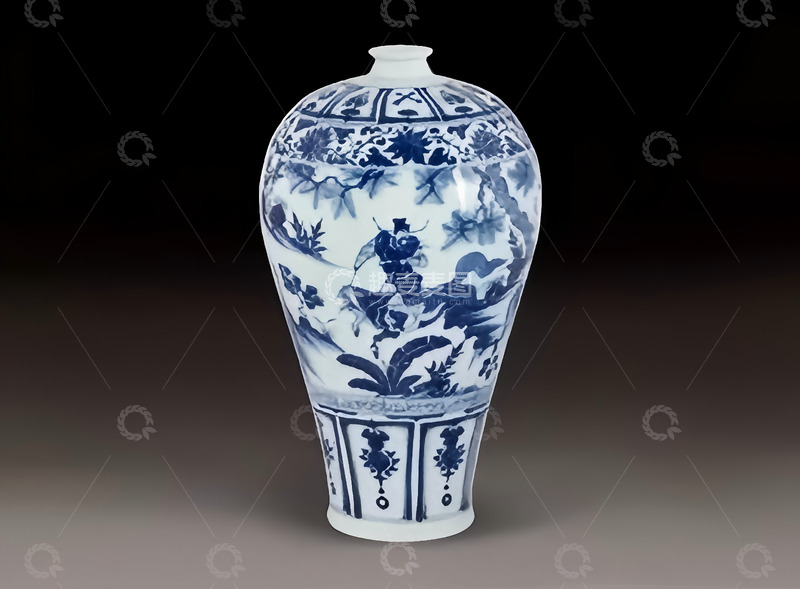 高清大图下载【趣麦麦图】萧何月下追韩信梅瓶