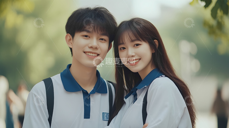 高清大图下载【趣麦麦图】高中生男女校园人像摄影图