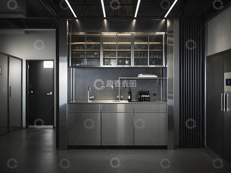 高清大图下载【趣麦麦图】现代工业风厨房空间