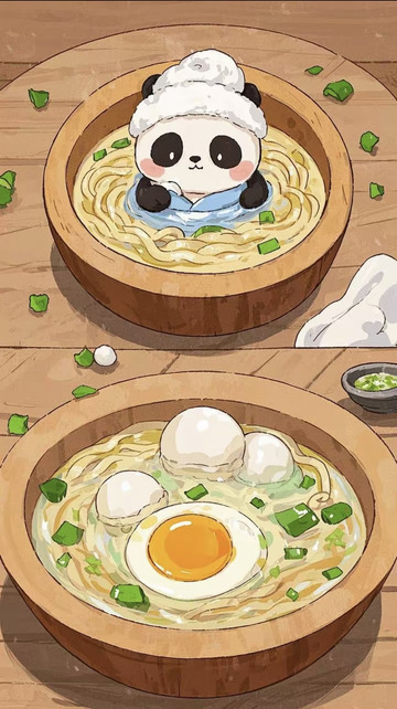 熊猫泡面温泉蛋