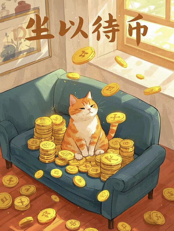 一只坐以待“币”的小橘猫