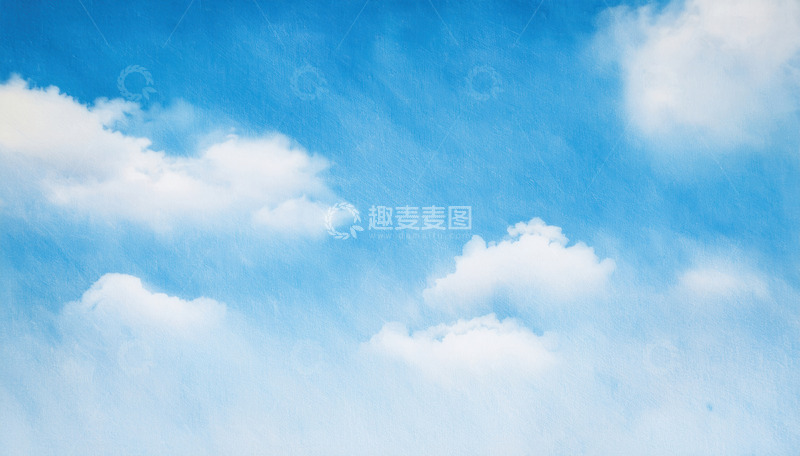 高清大图下载【趣麦麦图】湛蓝天空中飘着蓬松白云