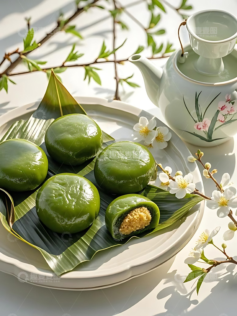 高清大图下载【趣麦麦图】清明节青团艾草高清摄影图10