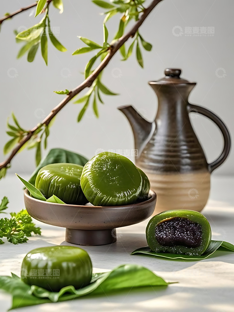 高清大图下载【趣麦麦图】清明节青团艾草高清摄影图9