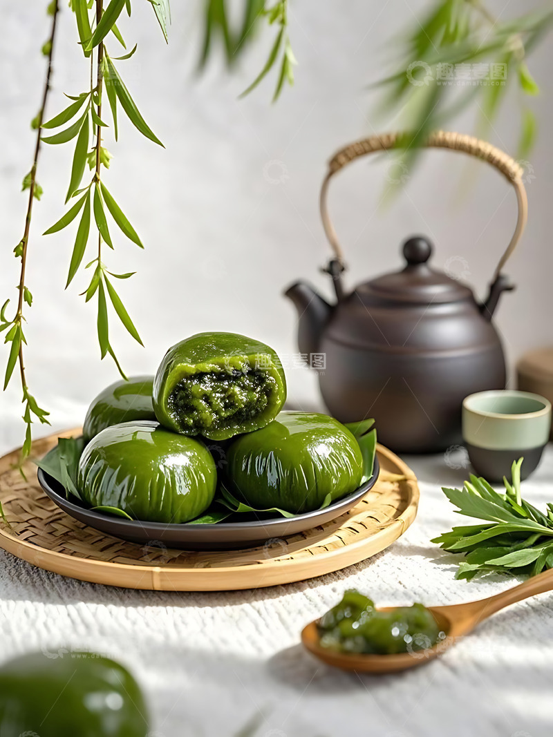 高清大图下载【趣麦麦图】清明节青团艾草高清摄影图11