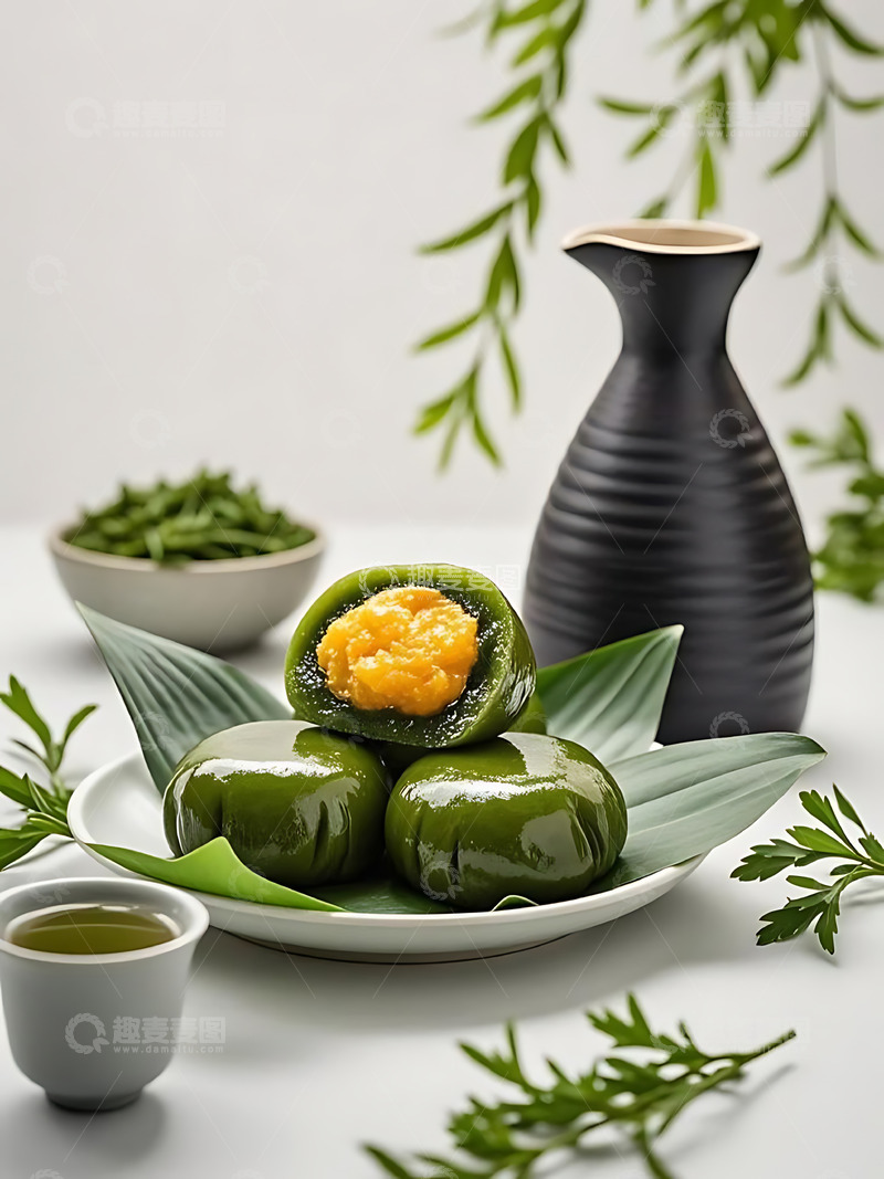 高清大图下载【趣麦麦图】清明节青团艾草高清摄影图8