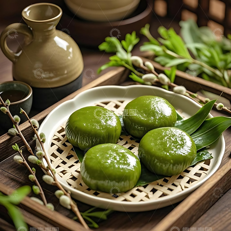 高清大图下载【趣麦麦图】清明节青团艾草高清摄影图14