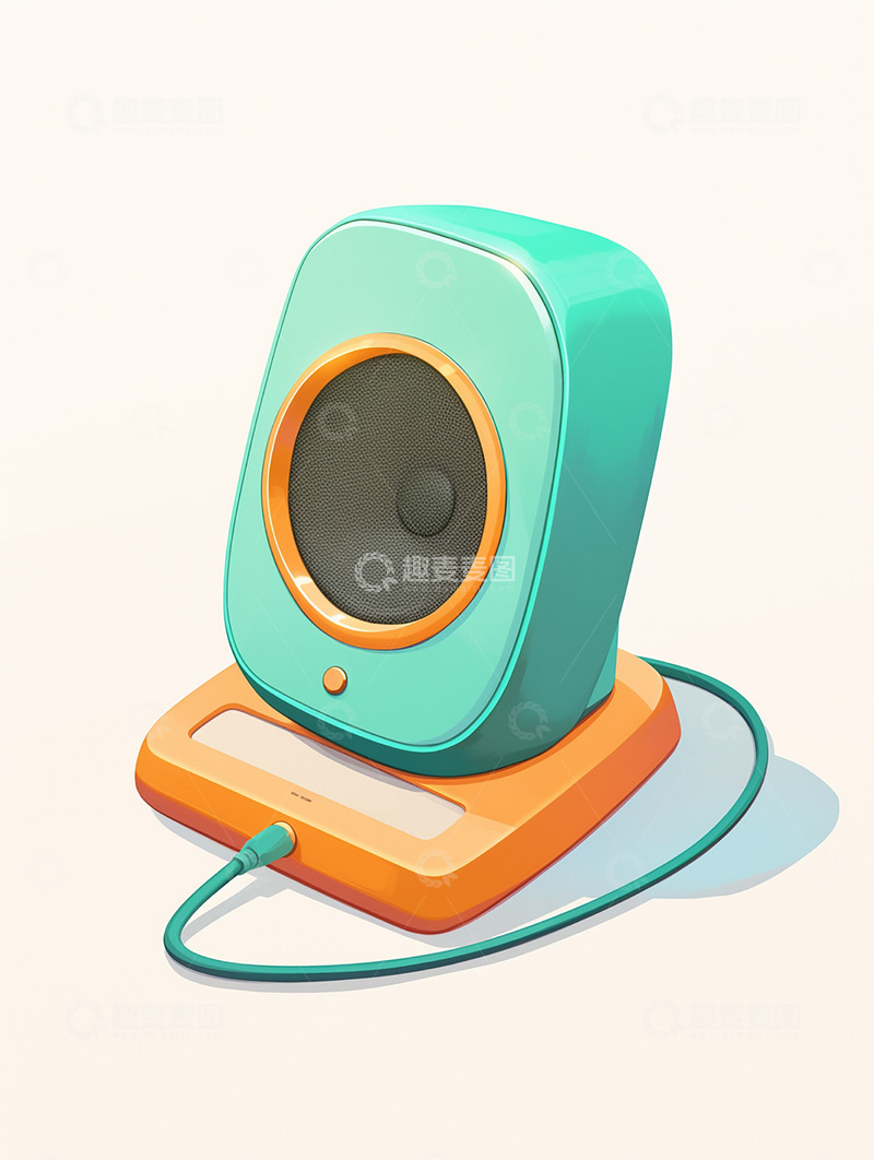 高清大图下载【趣麦麦图】小喇叭青绿色素材