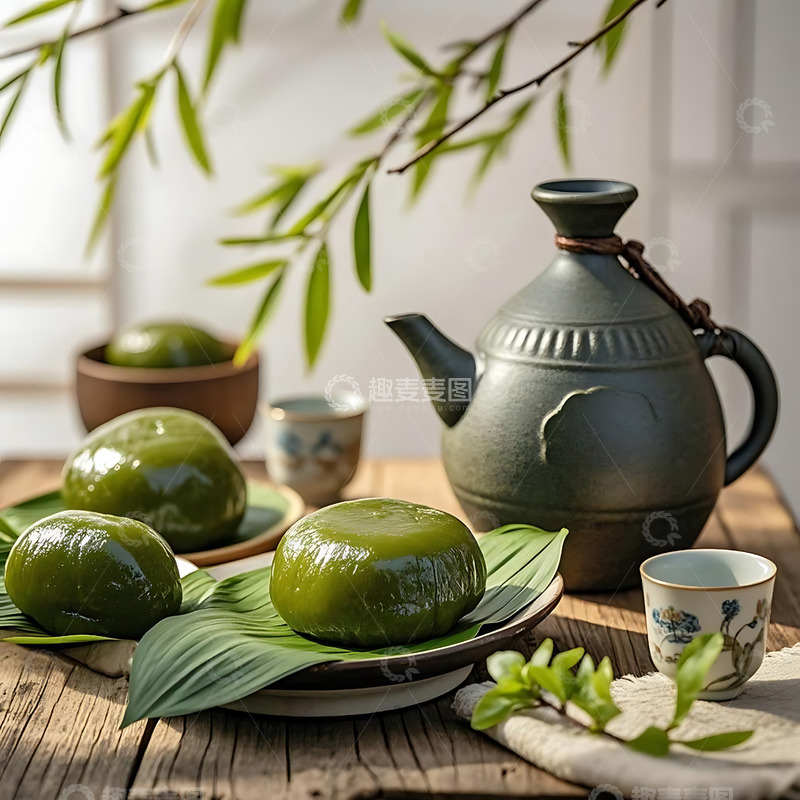 高清大图下载【趣麦麦图】清明节青团艾草高清摄影图18