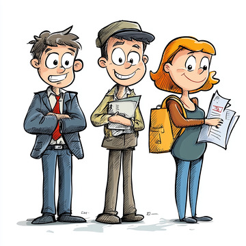 招聘应聘卡通人物素材1