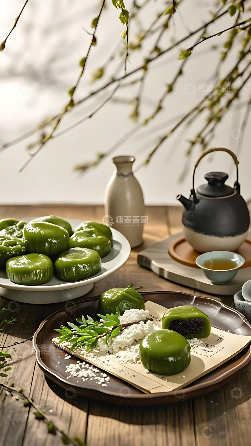 高清大图下载【趣麦麦图】清明节青团艾草高清摄影图46