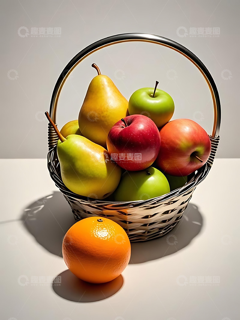 高清大图下载【趣麦麦图】新鲜水果果篮高清摄影特写2