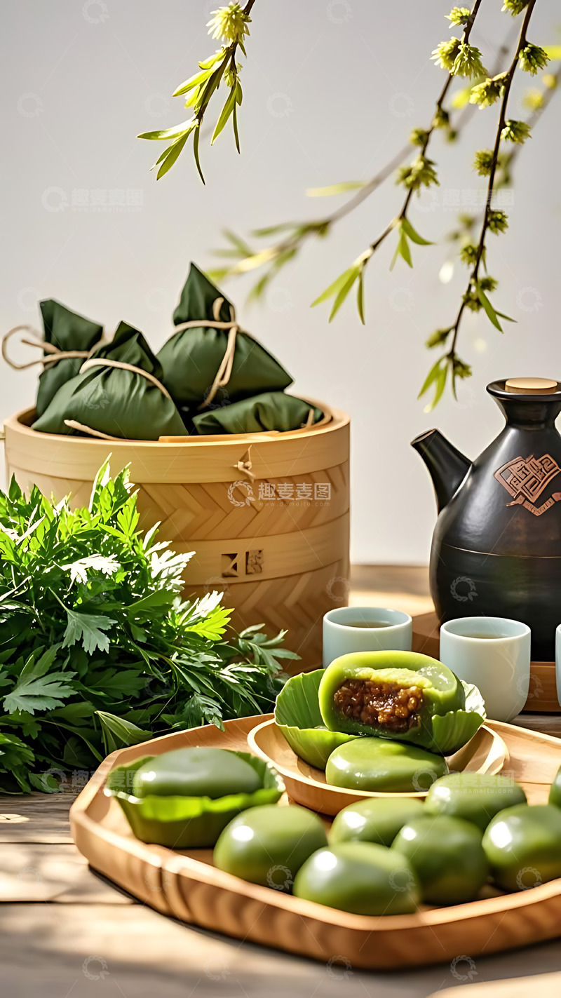 高清大图下载【趣麦麦图】清明节青团艾草高清摄影图45