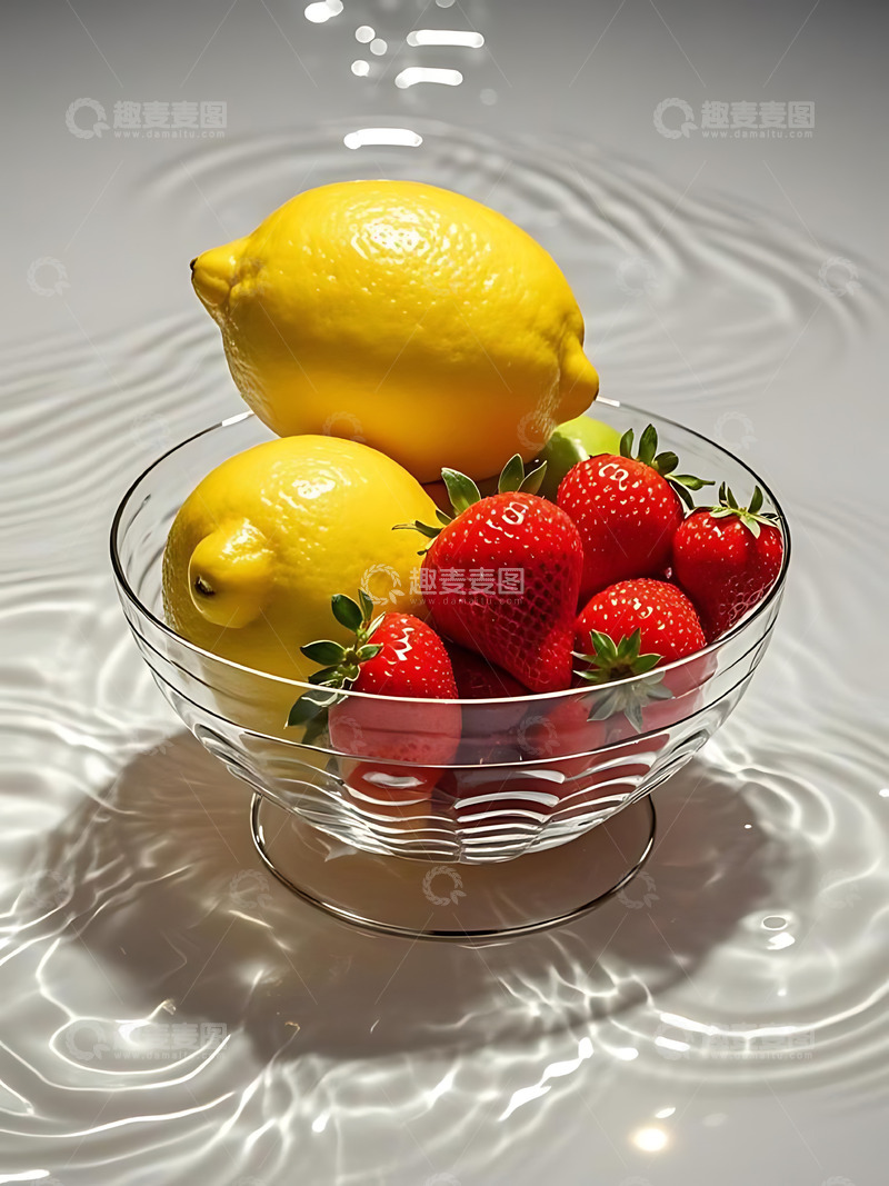 高清大图下载【趣麦麦图】新鲜水果果盘高清摄影特写1