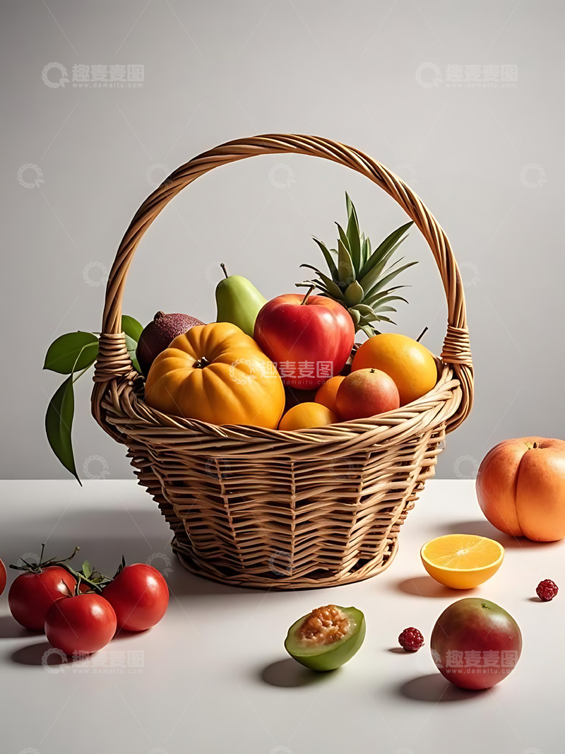高清大图下载【趣麦麦图】新鲜水果果篮高清摄影特写15