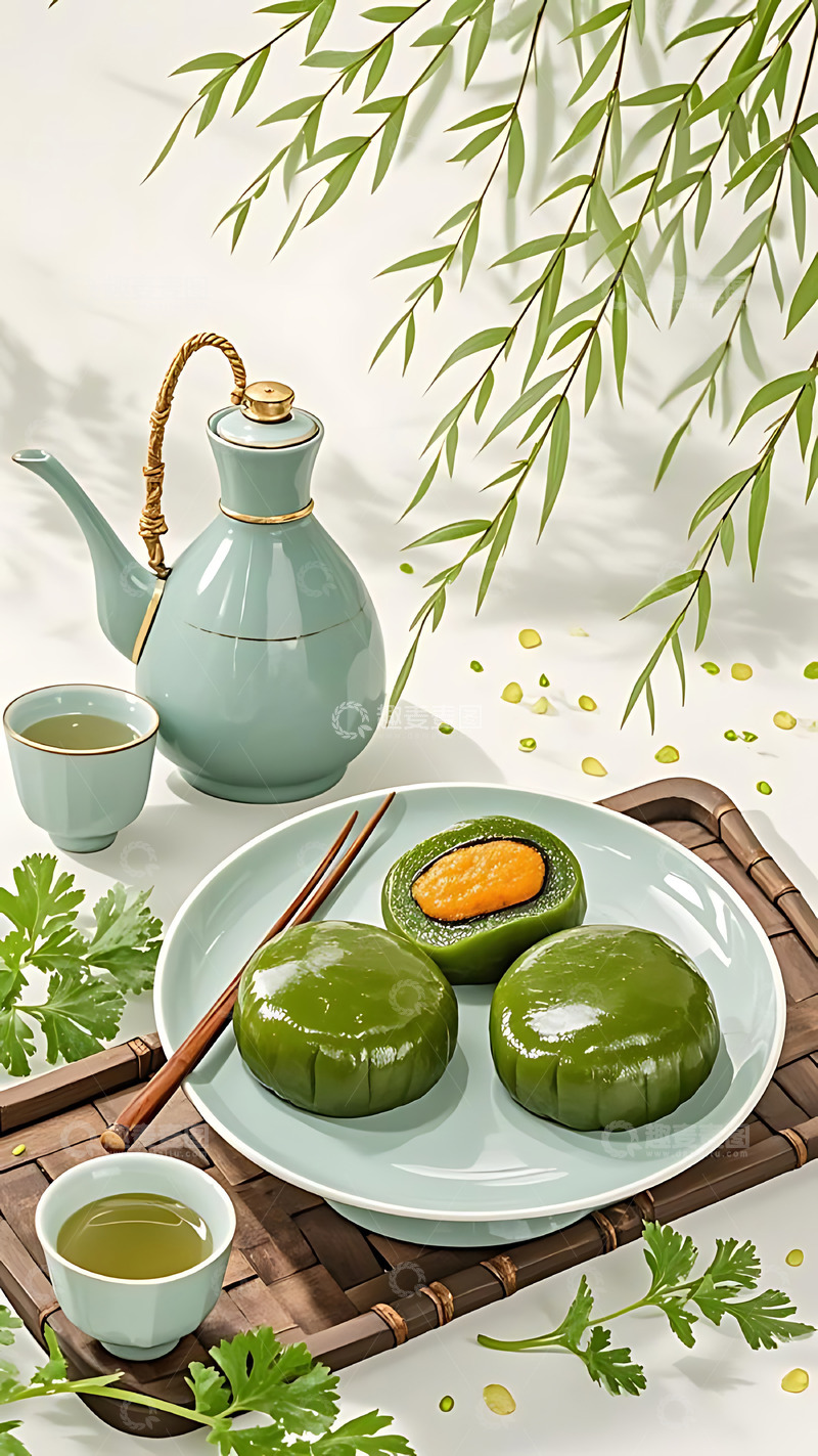 高清大图下载【趣麦麦图】清明节青团艾草高清摄影图52