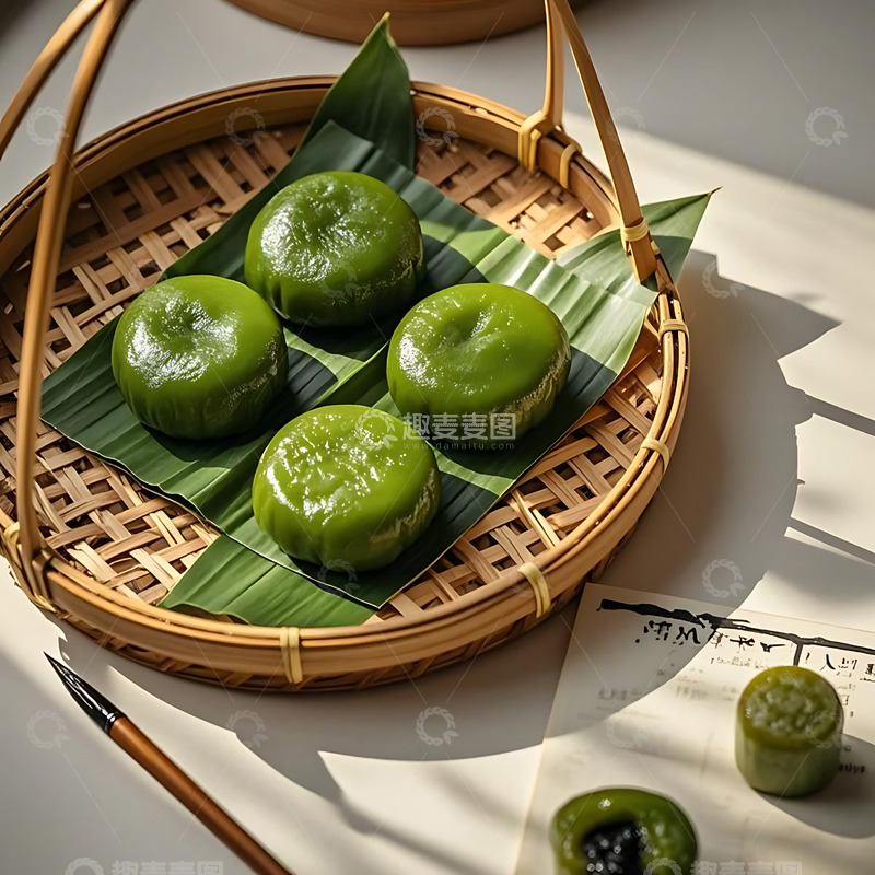 高清大图下载【趣麦麦图】清明节青团艾草高清摄影图30