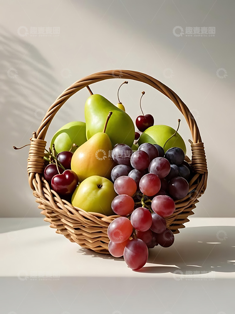 高清大图下载【趣麦麦图】新鲜水果果篮高清摄影特写3