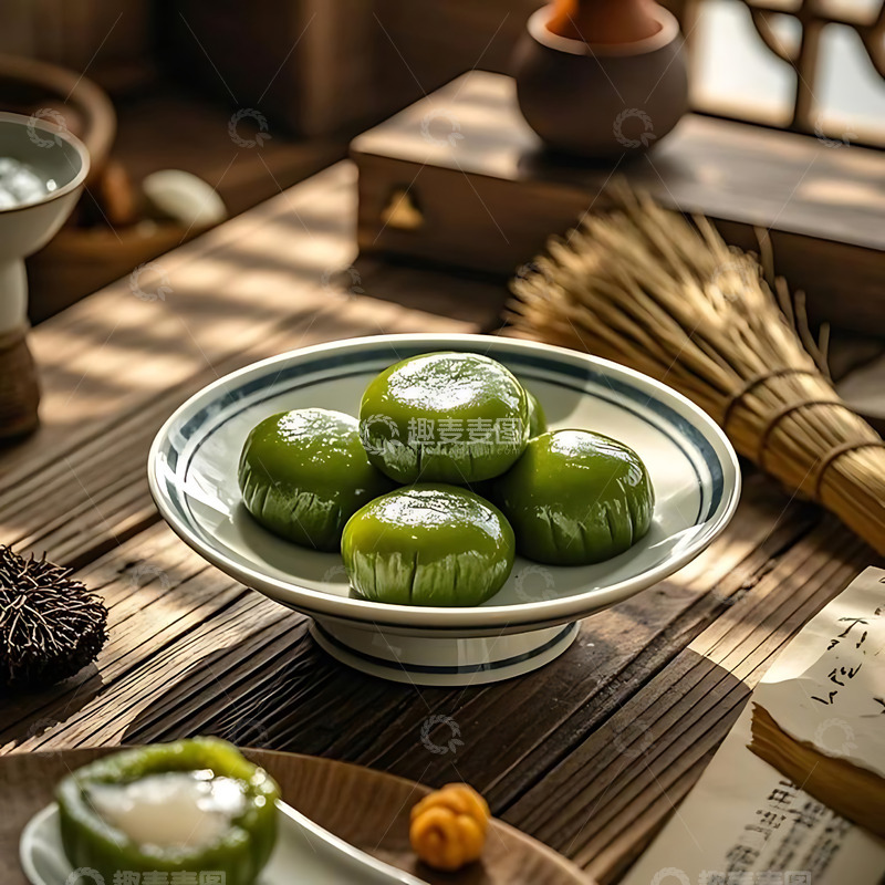 高清大图下载【趣麦麦图】清明节青团艾草高清摄影图26