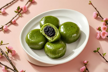 美味青团清明节美食摄影图