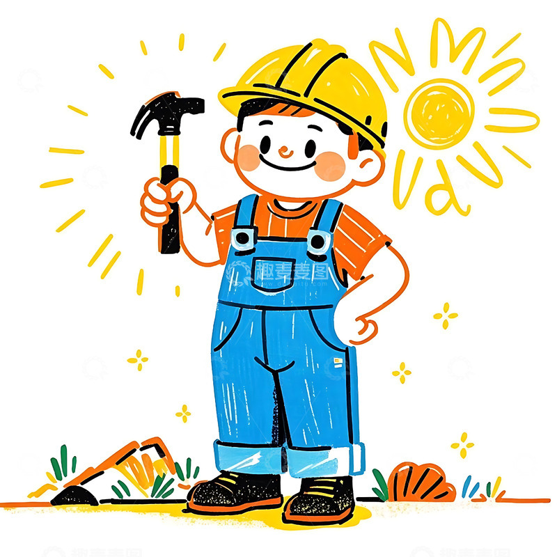 五一劳动节卡通人物1