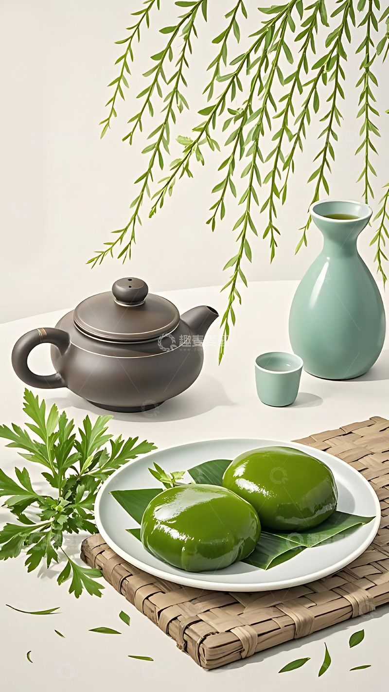 高清大图下载【趣麦麦图】清明节青团艾草高清摄影图39