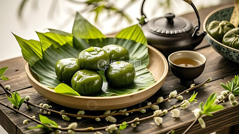 高清大图下载【趣麦麦图】清明节青团艾草高清摄影图50