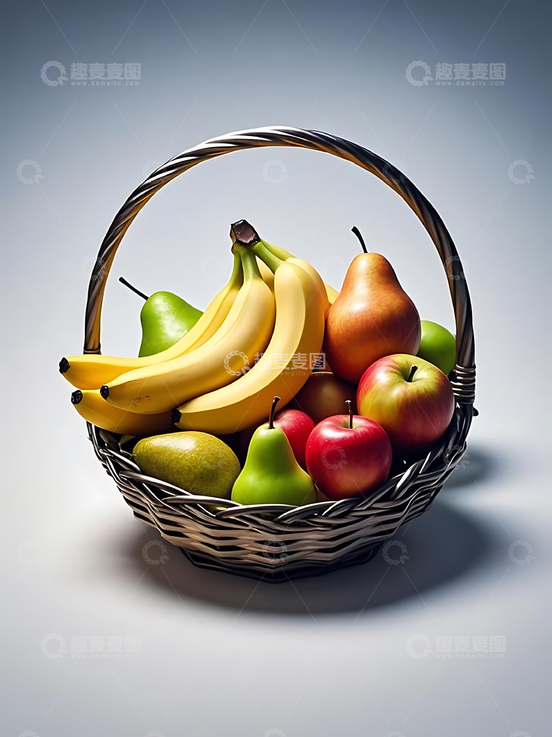 高清大图下载【趣麦麦图】新鲜水果果篮高清摄影特写