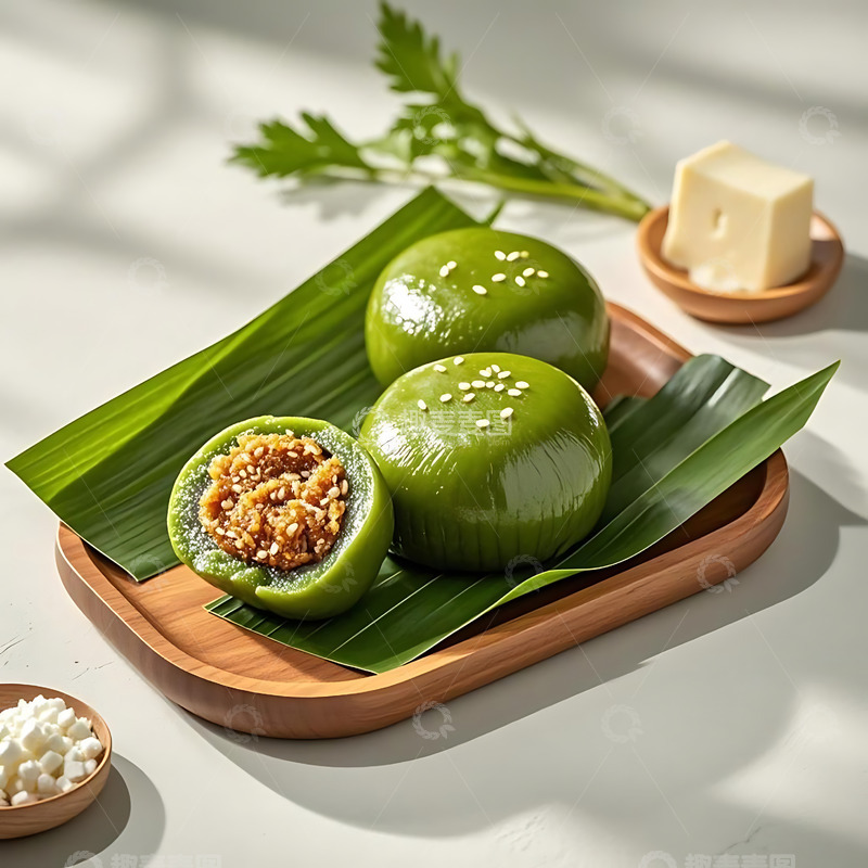 高清大图下载【趣麦麦图】清明节青团艾草高清摄影图31