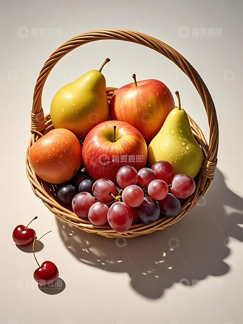 高清大图下载【趣麦麦图】新鲜水果果篮高清摄影特写1