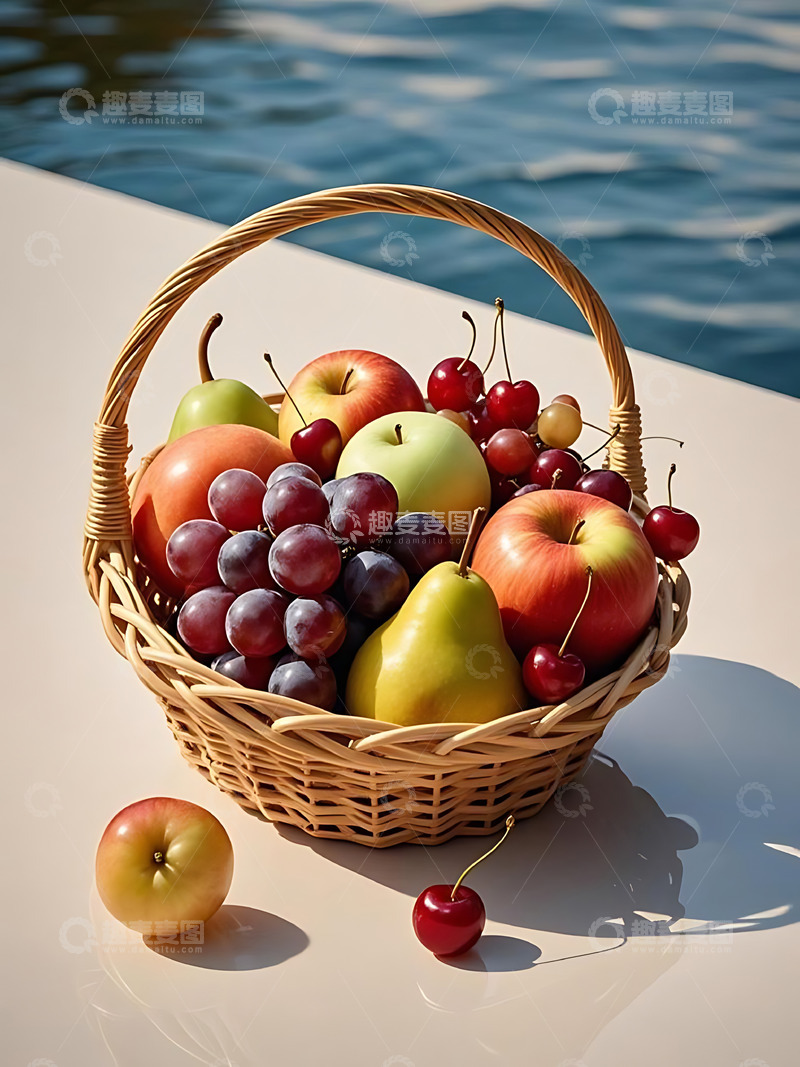 高清大图下载【趣麦麦图】新鲜水果果篮高清摄影特写9